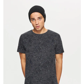 All Over Flower Print T Shirt Black-S