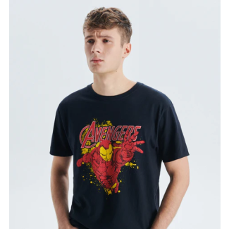 Avengers Vintage Graphic T Shirt Black-S