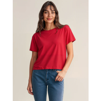 Basic Crew Neck T Shirt Red