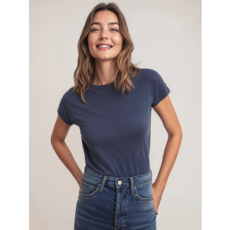 Basic Fitted T Shirt Navy