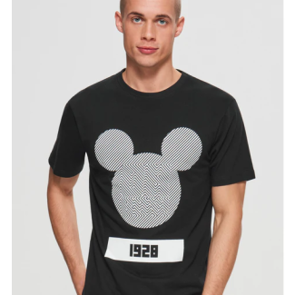 Vintage Mickey Graphic T Shirt Black-S